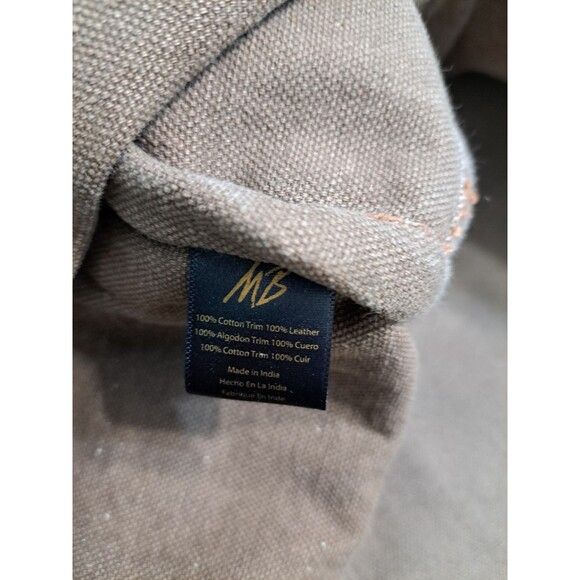 Canvas Distressed Dufflebag Brown Leather Weekender Bag Shoulder Strap Travel - Picture 7 of 8